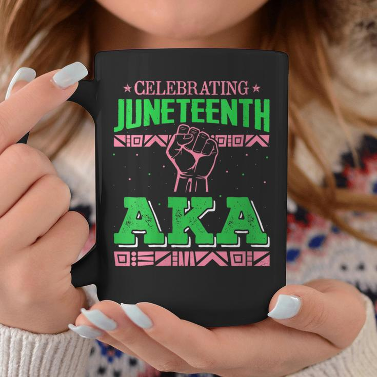 Celebrating Junenth Aka Fist Black History Men Women Coffee Mug Unique Gifts