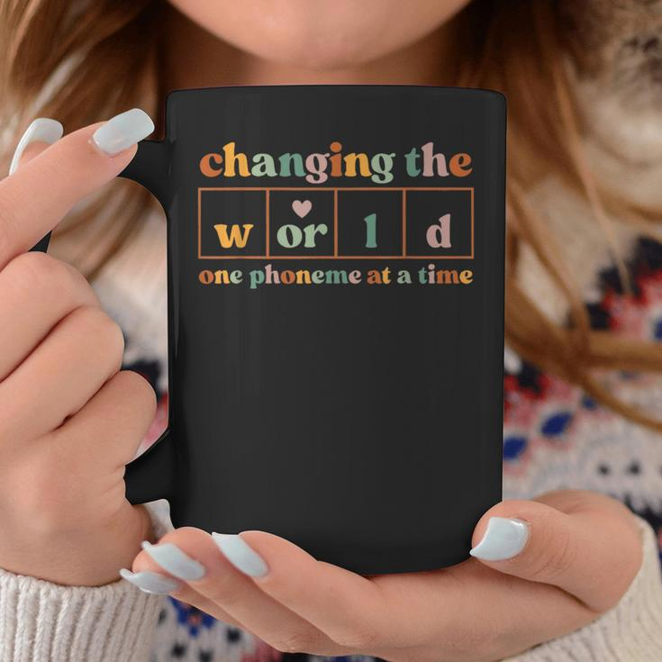 Changing The World One Phoneme At A Time Vintage Quotes Coffee Mug Unique Gifts