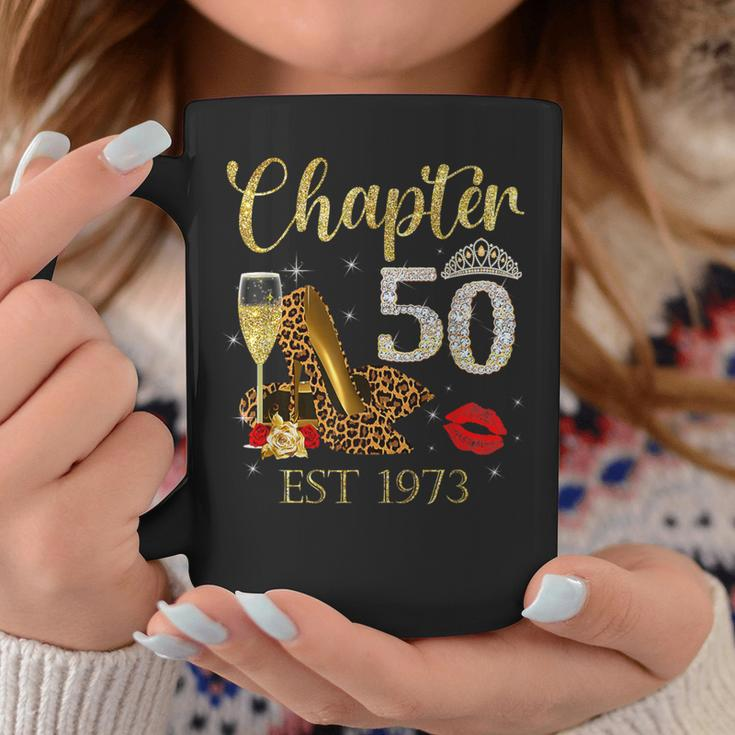 Chapter 50 Years Est 1973 50Th Birthday Wine Leopard Shoe Coffee Mug Unique Gifts