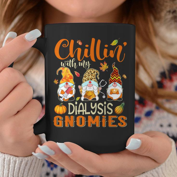 Chillin With My Dialysis Gnomies Nurse Gnome Thanksgiving Coffee Mug Personalized Gifts
