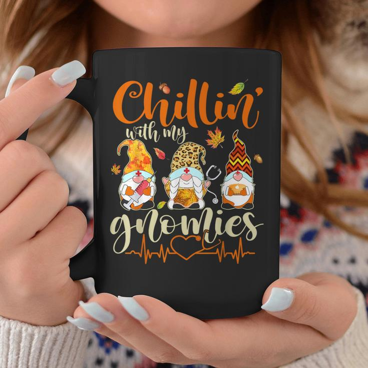 Chillin With My Gnomies Nurse Gnome Happy Thanksgiving Fall Coffee Mug Personalized Gifts