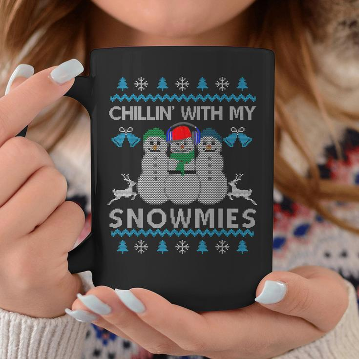 Chillin With My Snowmies Ugly Christmas Sweater Coffee Mug Unique Gifts