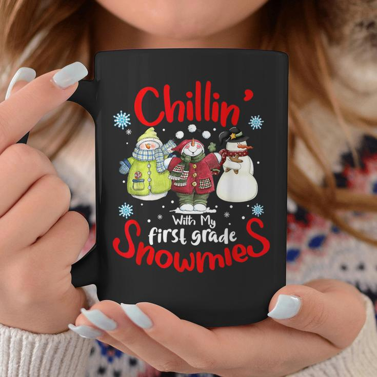 Chilling With My First Grade Snowmies Teacher Christmas Coffee Mug Funny Gifts