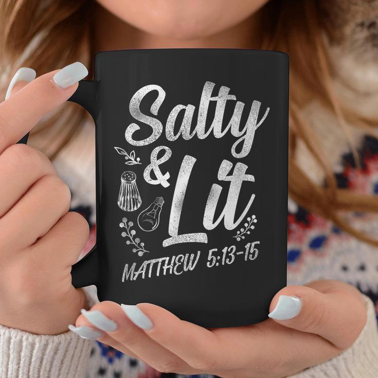 Christian Bible Verse Salty And Lit Matthew 513 15 Coffee Mug Mazezy Christian bible verse salty and lit matthew 513 15 coffee mug mazezy