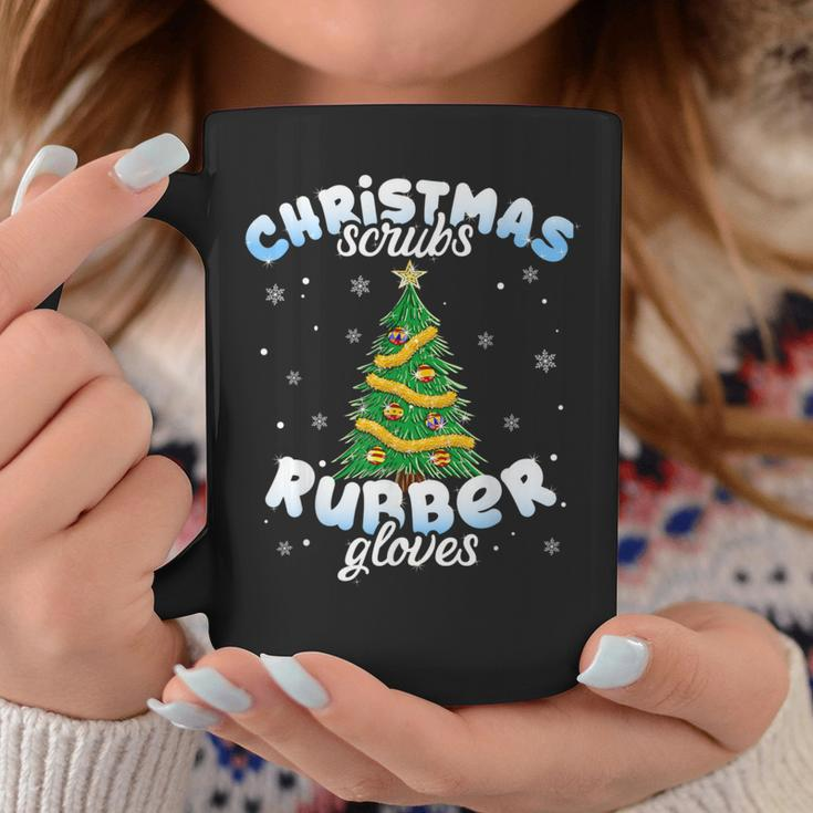 Christmas Scrubs Rubber Gloves Scrub Top Cute Tree Lights Coffee Mug Unique Gifts