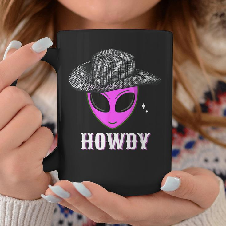 Cool Cowboy Hat Alien Howdy Space Western Disco Theme Coffee Mug Funny Gifts
