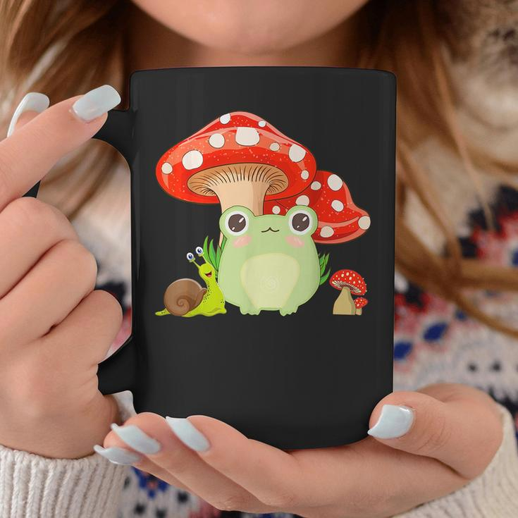 Cottagecore Aesthetic Frog Snail Mushroom Kids N Girls Coffee Mug Funny Gifts