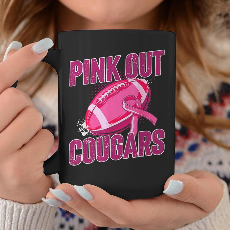 Cougars Pink Out Football Tackle Breast Cancer Coffee Mug Unique Gifts