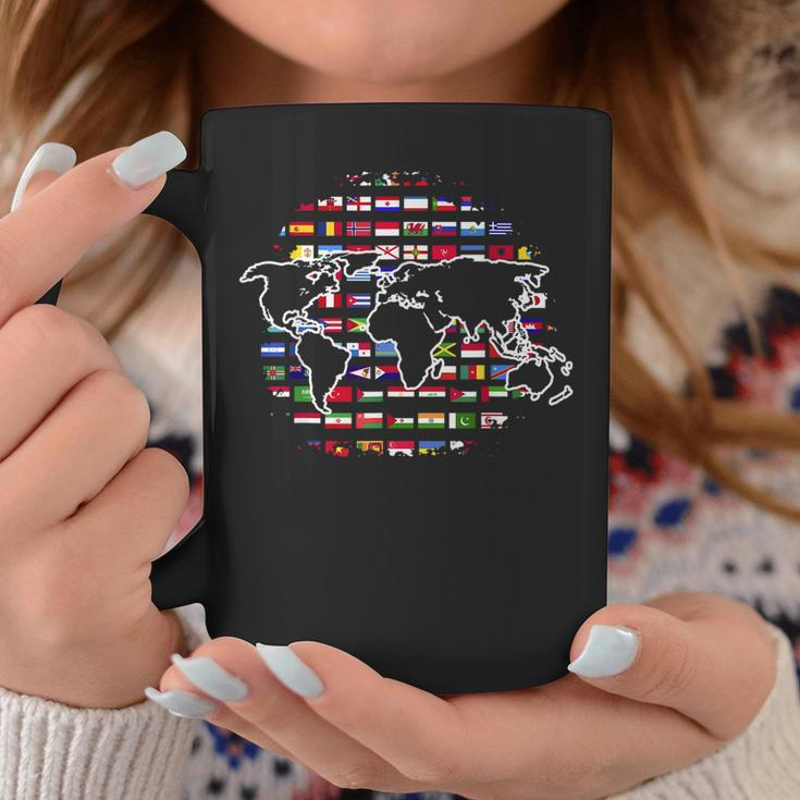 Country Flags World Map Traveling International World Flags Coffee Mug Funny Gifts