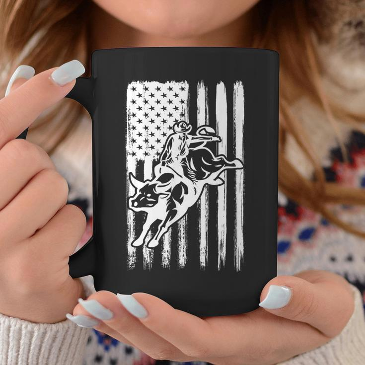 Cowboy Bull Rider - Us American Flag Rodeo Bull Riding Rodeo Funny Gifts Coffee Mug Unique Gifts