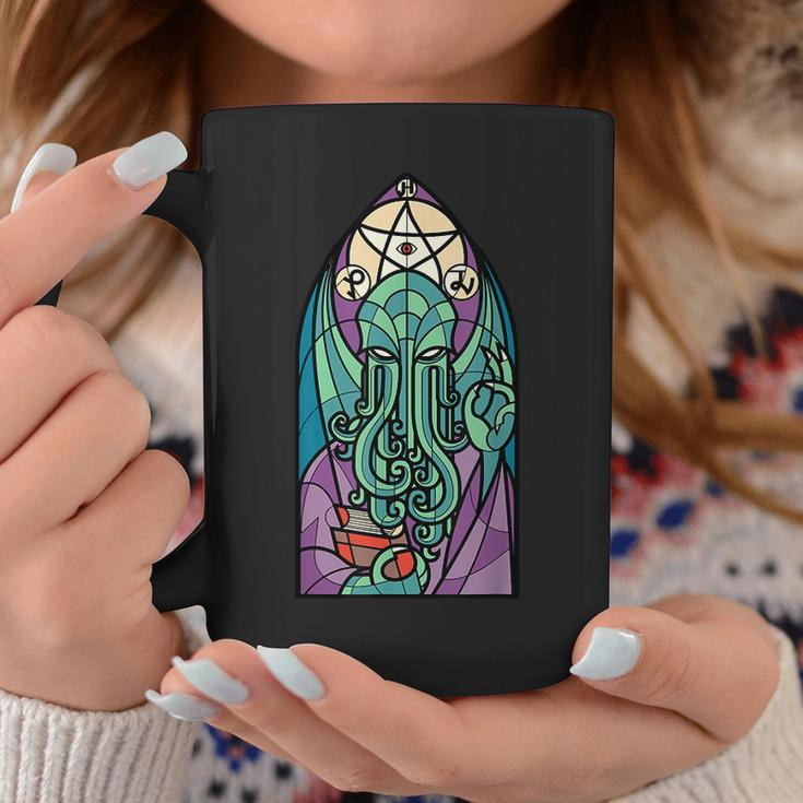 Cthulhu Church Stained Glass Cosmic Horror Monster Church Coffee Mug Unique Gifts