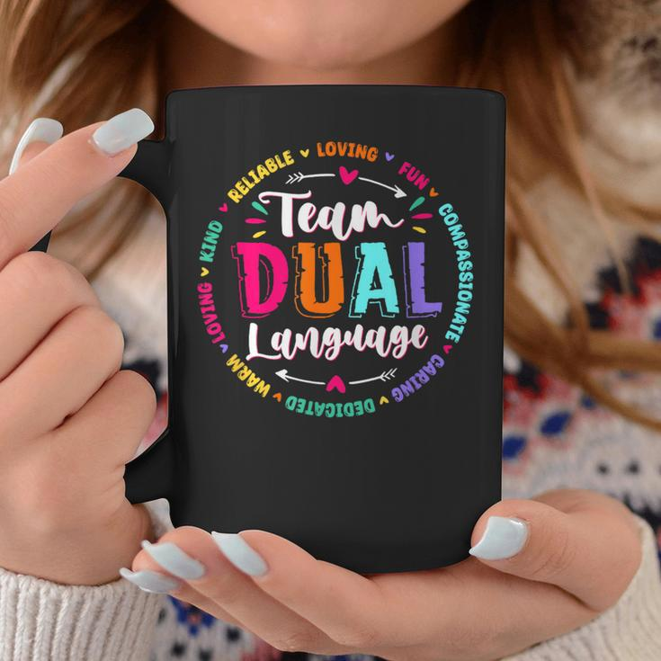 Cute Back To School Squad Team Dual Language Teachers Coffee Mug Funny Gifts