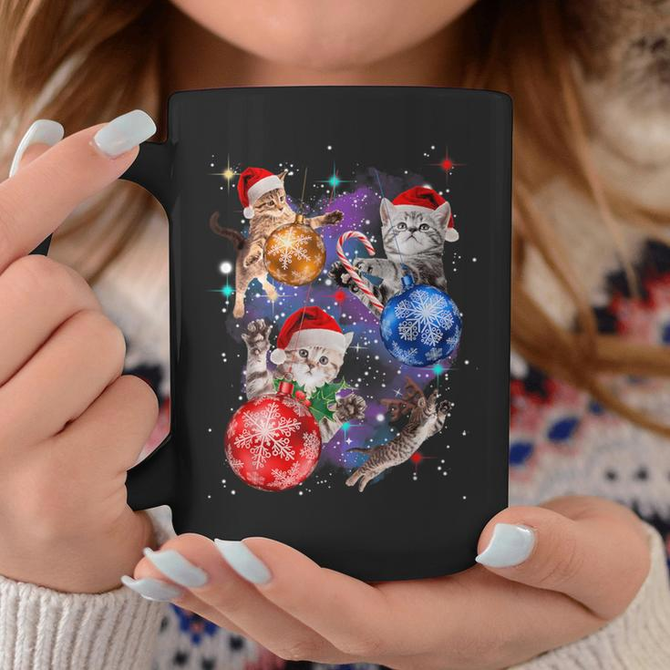 Cute Christmas Cats In Space Ornaments Graphic Coffee Mug Unique Gifts
