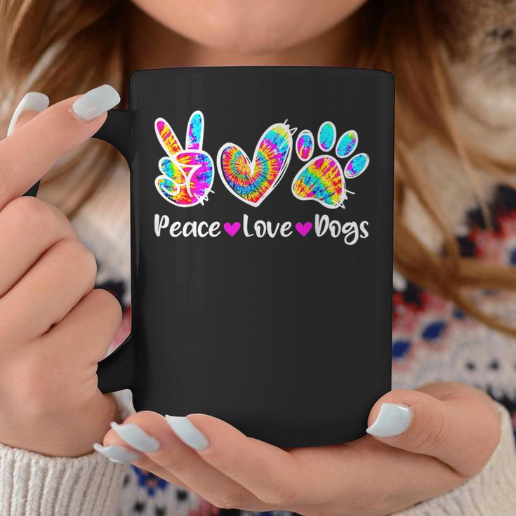 Cute Peace Love Dogs Tie Dye Dog Paw Dog Mom Mothers Day Coffee Mug Funny Gifts