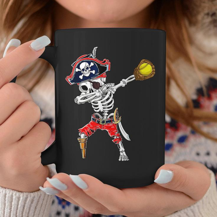 Dabbing Skeleton Pirate & Softball Ball Halloween Costume Coffee Mug Unique Gifts