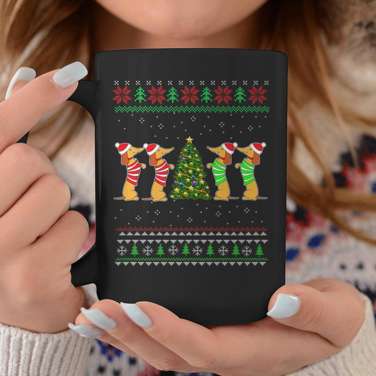 Dachshund Dog Christmas Ugly Sweater Dachshund Xmas Coffee Mug Funny Gifts