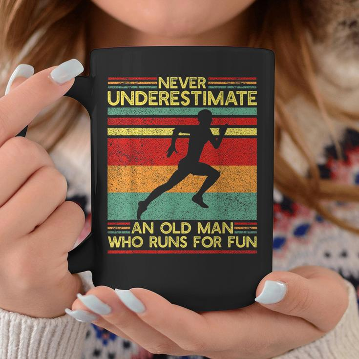 Dad Love Never Underestimate An Old Man Who Runs For Fun Coffee Mug Funny Gifts