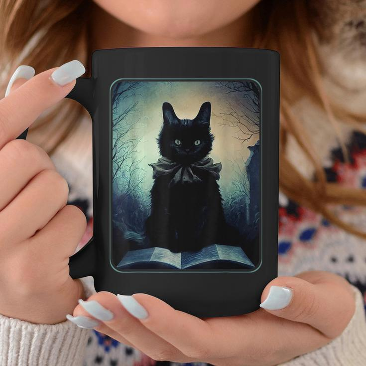 Dark Art Black Cat And Her Magic Book Magic Funny Gifts Coffee Mug Unique Gifts