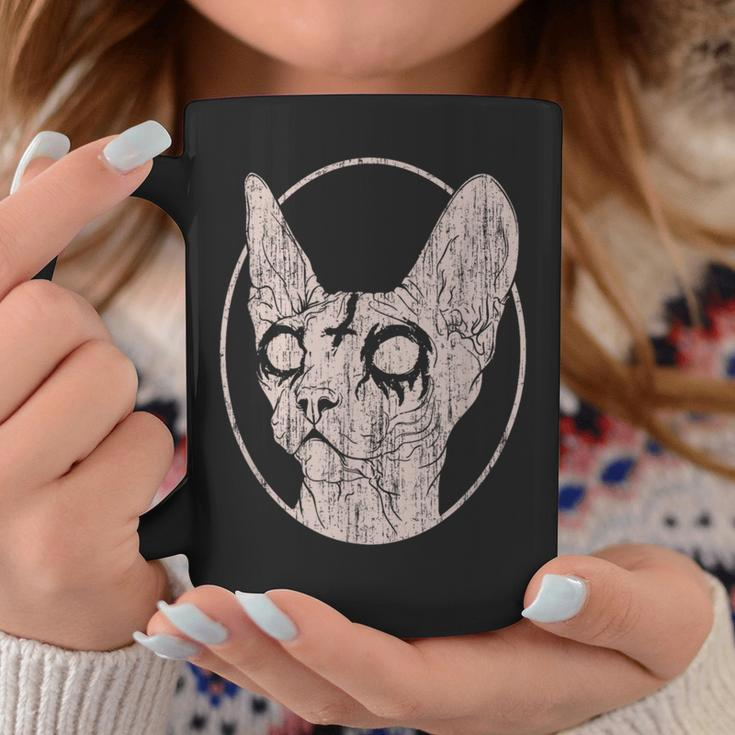 Death Metal Sphynx Cat Coffee Mug Unique Gifts