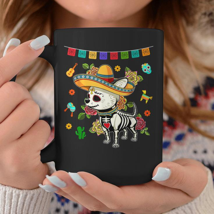 Dia De Los Muertos Day Of Dead Mexican Sugar Skull Chihuahua Coffee Mug Funny Gifts
