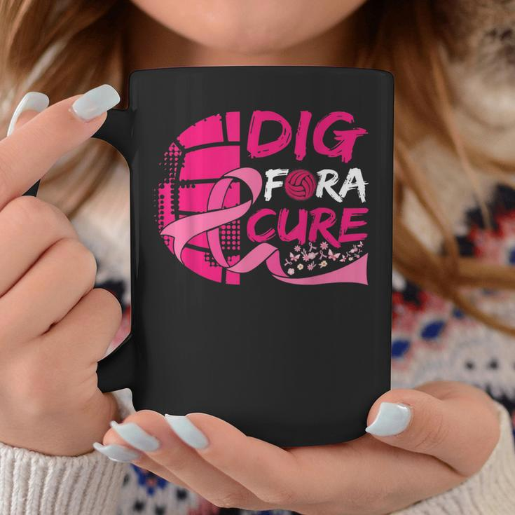 Dig For A Cure Breast Cancer Awareness Volleyball Pink Coffee Mug Unique Gifts