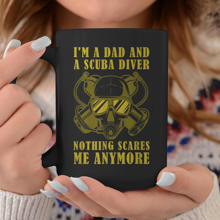 Dive Saying IM A Dad & Scuba Diver Nothing Scares Me Coffee Mug Unique Gifts