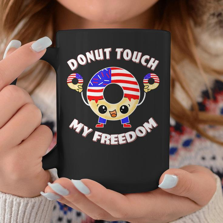 Do Not Donut Touch My Freedom Funny Pun Usa 4Th Of July Usa Funny Gifts Coffee Mug Unique Gifts