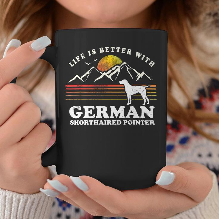 Dog German Shorthaired Life Better German Shorthaired Pointer Vintage Dog Mom Dad Coffee Mug Unique Gifts