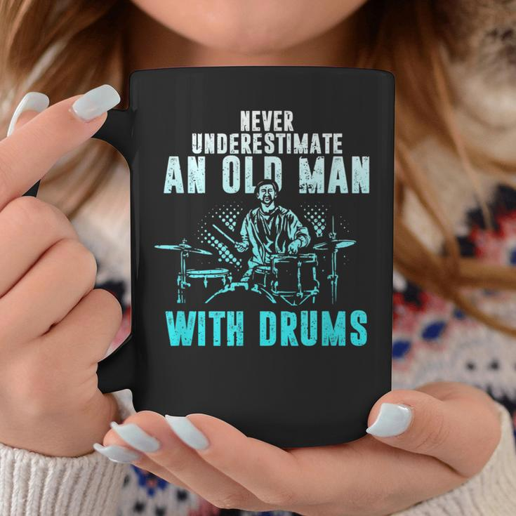 Drummer Apparel Never Underestimate An Old Man With Drums Coffee Mug Funny Gifts