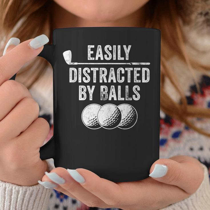 Easily Distracted By Balls Golf Ball Putt Vintage Funny Golf Coffee Mug Funny Gifts
