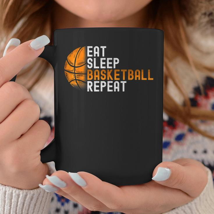 Eat Sleep Basketball Repeat Fun Basketball Player Coach Coffee Mug Funny Gifts