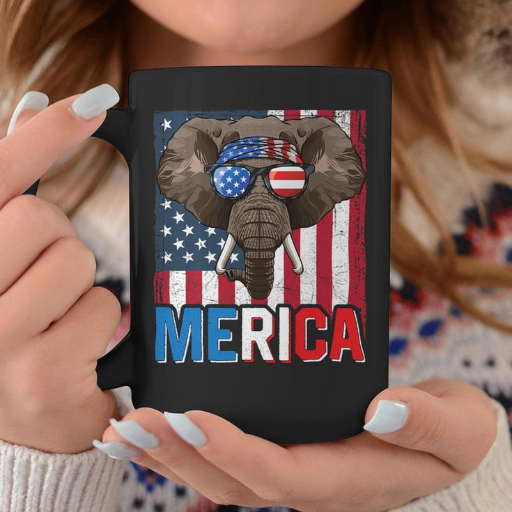 Elephant Merica 4Th Of July American Flag Usa Republican Coffee Mug Unique Gifts
