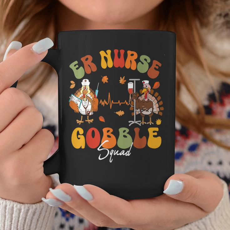 Er Nurse Turkey Gobble Squad Er Nurse Thanksgiving Coffee Mug Funny Gifts