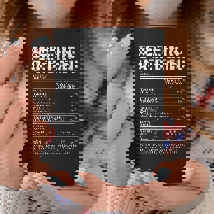 Everything On The Menu Nutrition Facts Thanksgiving Food Coffee Mug Unique Gifts