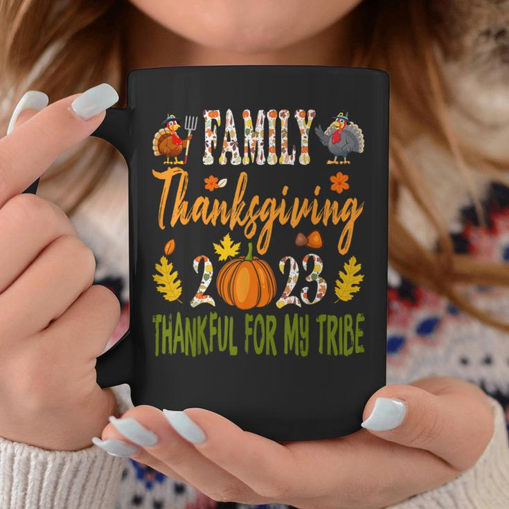 Family Thanksgiving 2023 Thankful For My Tribe Autumn Vibes Coffee Mug Funny Gifts