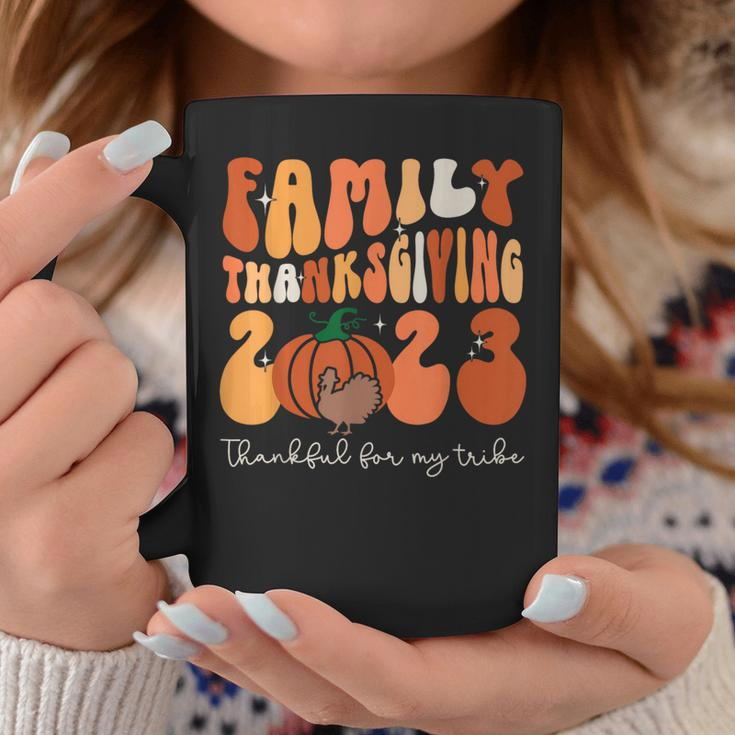 Family Thanksgiving 2023 Thankful For My Tribe Group Pumpkin Coffee Mug Funny Gifts
