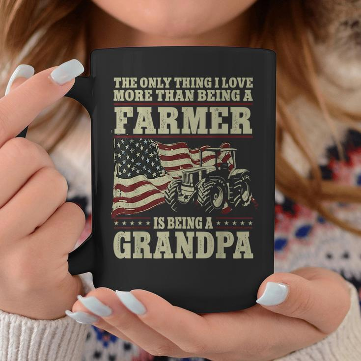 Farming Farmer Grandpa Vintage Tractor American Flag The Coffee Mug Unique Gifts