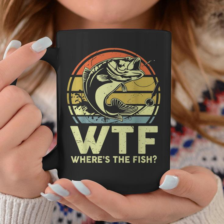 Father Day Fishing Wtf Wheres The Fish Vintage Fishing Gift For Mens Coffee Mug Unique Gifts