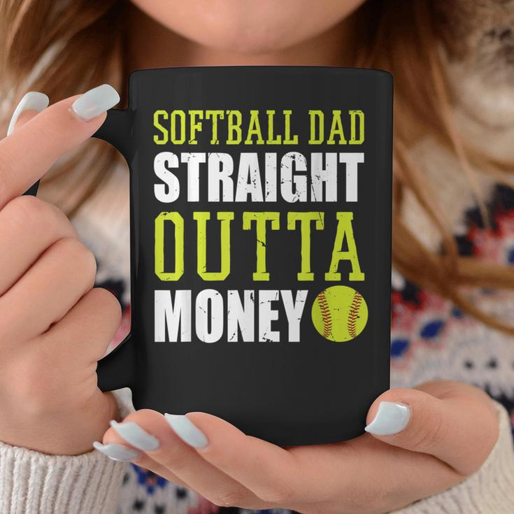 Fathers Day Softball Dad Straight Outta Money Coffee Mug Funny Gifts