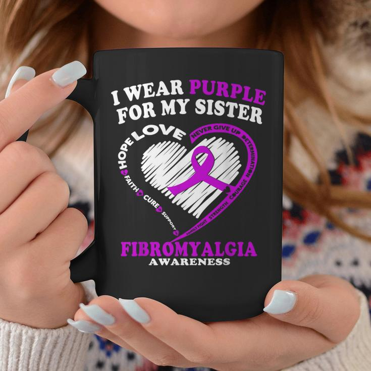 Fibromyalgia Awareness I Wear Purple For My Sister Coffee Mug Unique Gifts