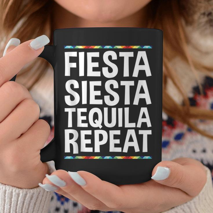 Fiesta Siesta Tequila Repeat Cinco De Mayo Coffee Mug Funny Gifts