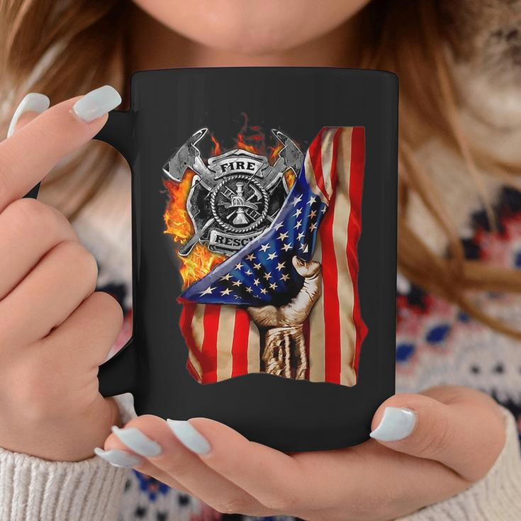 Firefighter American Flag Pride Hand Fire Service Lover Gift Coffee Mug Unique Gifts