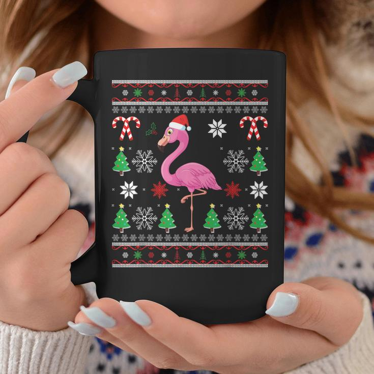 Flamingo Christmas Lights Santa Hat Ugly Christmas Sweater Coffee Mug Funny Gifts