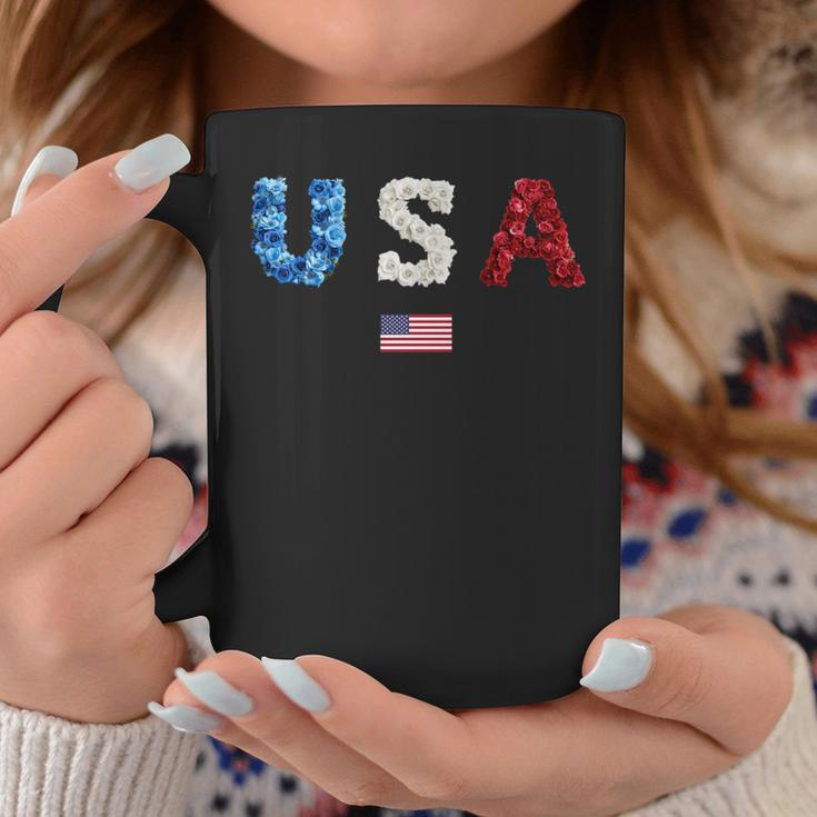 Floral Usa American Flag Rose Men Women Kids Patriotic Patriotic Funny Gifts Coffee Mug Unique Gifts