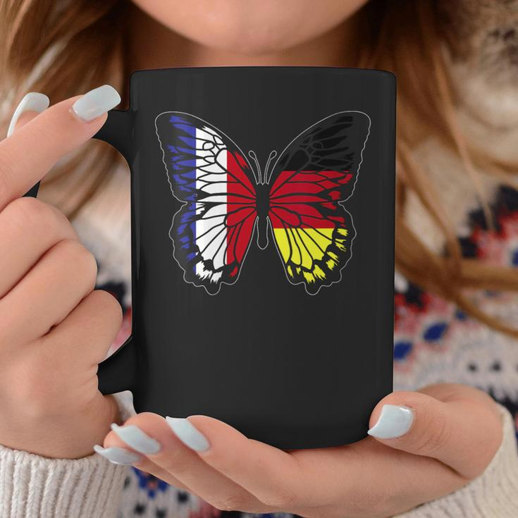France And Germany Mix Butterfly Half German Half French Coffee Mug Unique Gifts