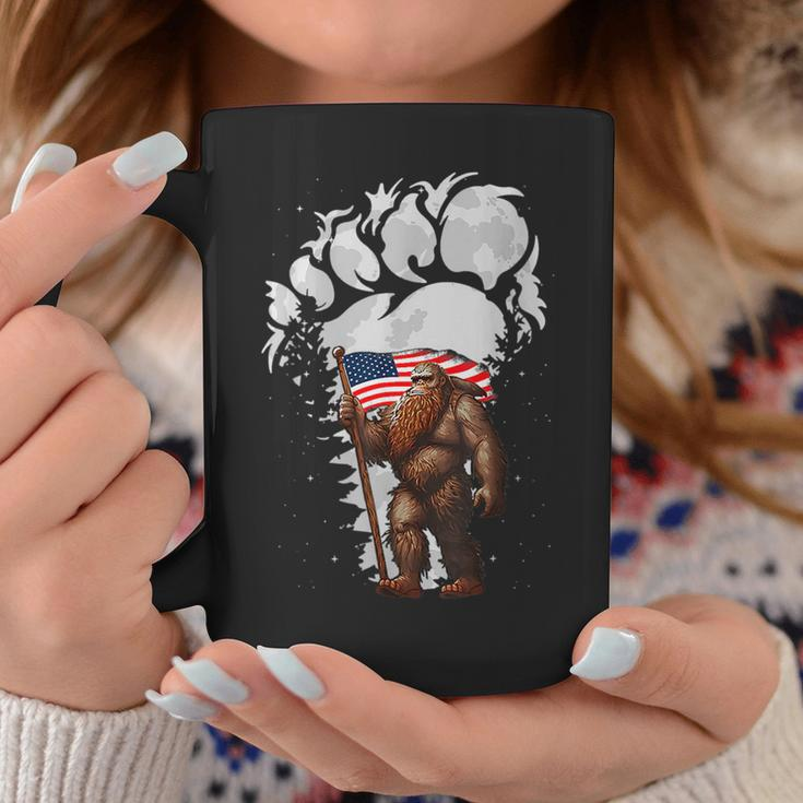 Funny 4Th Of July Bigfoot Sasquatch Holding Us American Flag Coffee Mug Unique Gifts