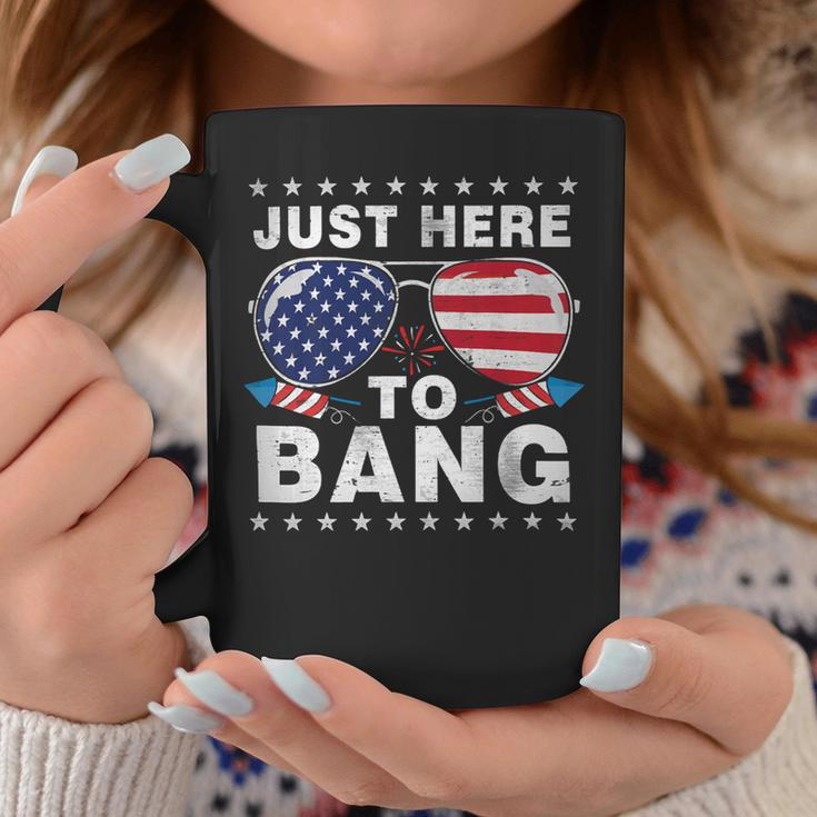 Funny 4Th Of July Im Just Here To Bang Usa Flag Sunglasses 2_1 Coffee Mug Unique Gifts