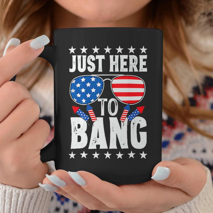 Funny 4Th Of July Im Just Here To Bang Usa Flag Sunglasses 4 Coffee Mug Unique Gifts