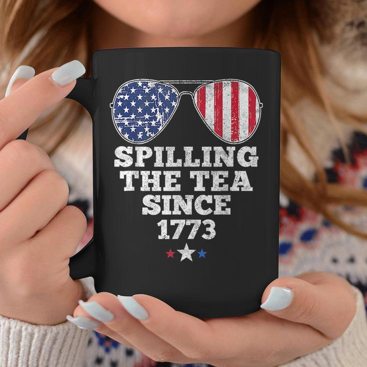 Funny 4Th Of July Spilling The Tea Since 1773 American Flag Coffee Mug Unique Gifts