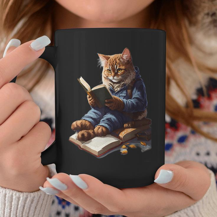 Cats Reading A Book Graphic Cat Kitten Lovers Coffee Mug Unique Gifts